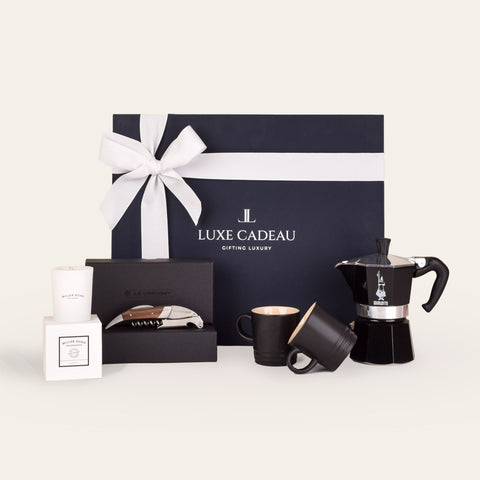 Luxe Cadeau A Place Called Home gift box in navy packaging.