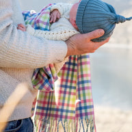 Gingham 100% Merino Baby Blanket | Exquisite Wool Traders