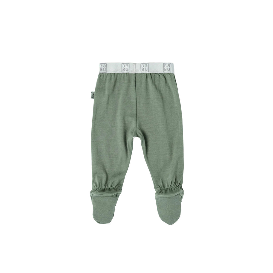 Merino Footed Leggings - Sage | Babu