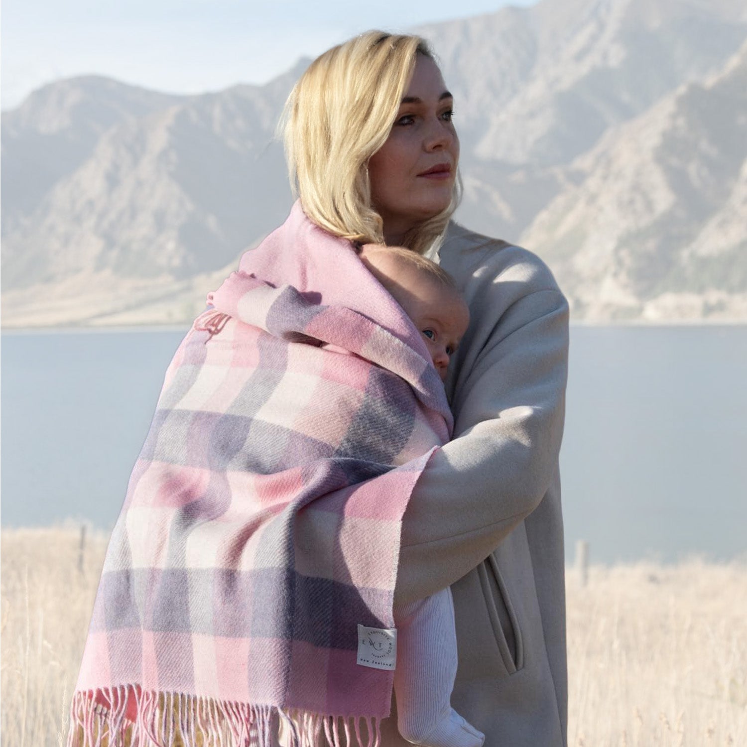 Otterburn Baby Blanket Pink 100% Merino | Exquisite Wool Traders