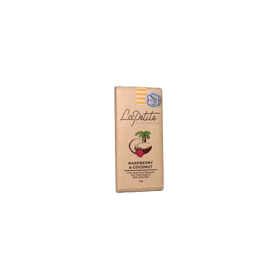 Raspberry & Toasted Coconut Milk Chocolate | La Petite Chocolate